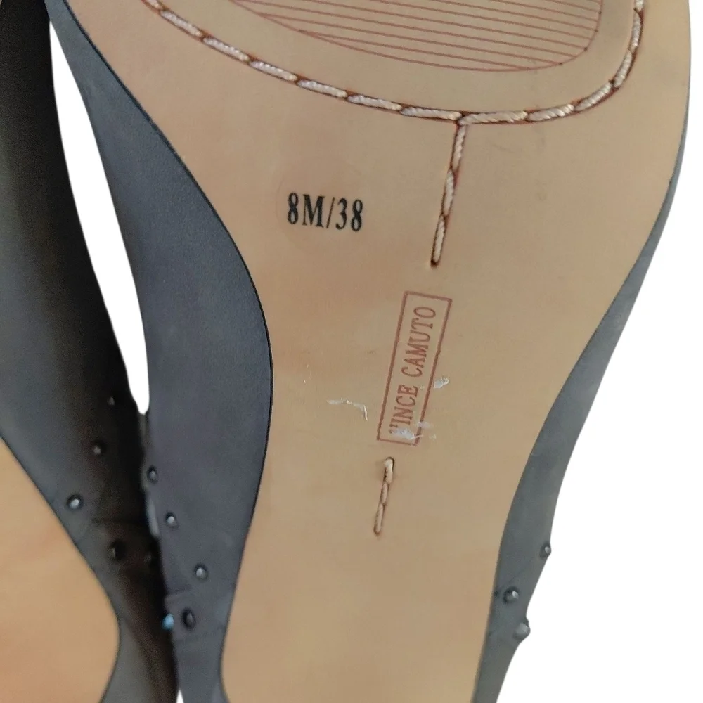 Vince Camuto Vernaya Studded Gray Suede Stiletto Ankle Bootie size 8 M